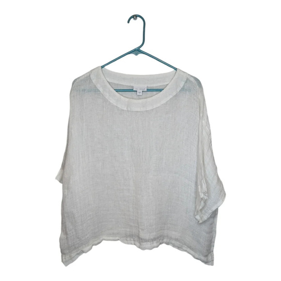 J. Jill Pure Jill Linen Airy Weave Oversized Kimono Top S Lagenlook Boho  White - Picture 1 of 9
